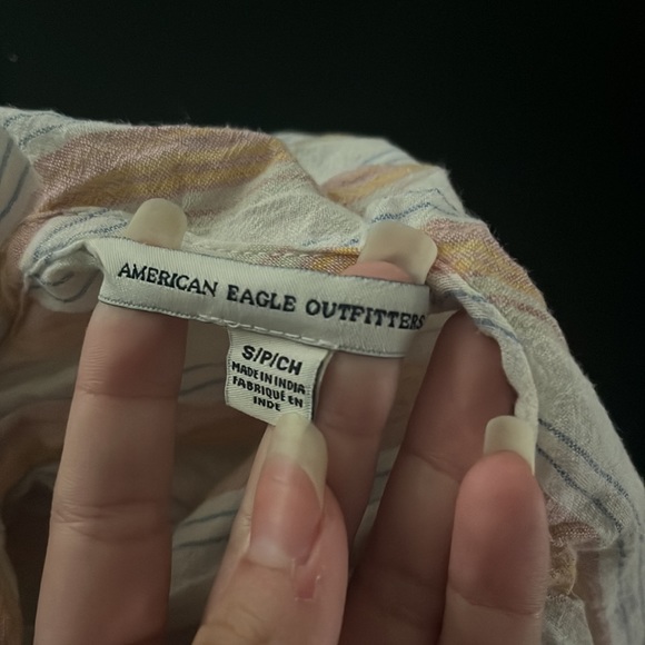 American Eagle Outfitters Stripped Romper, One Shoulder, Size Small - Picture 3 of 6